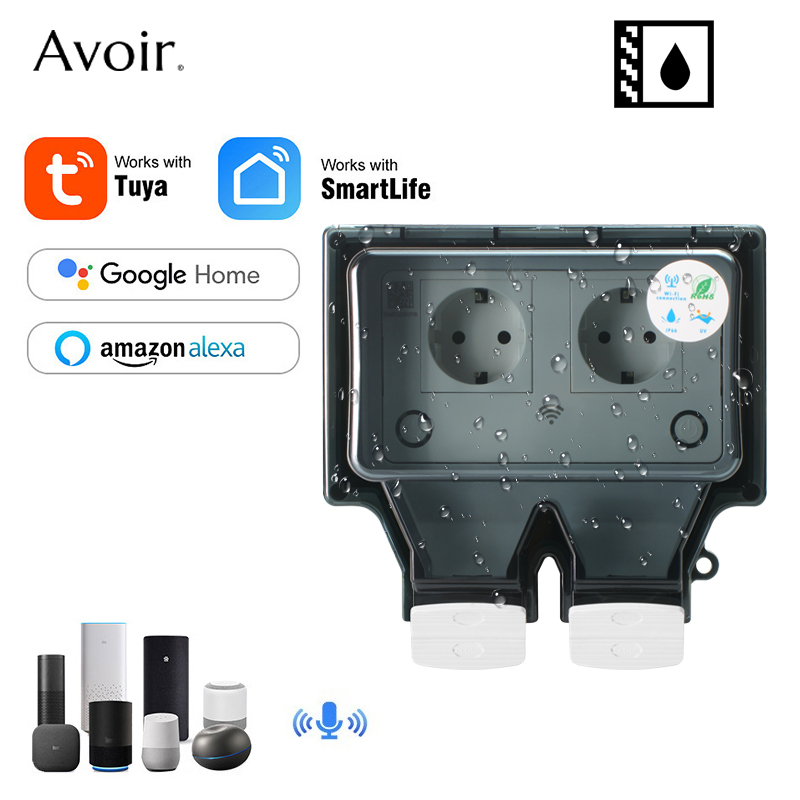 Outdoor Power Outlet Weatherproof - Avoir Tuya Wall Electrical Sockets Ip66