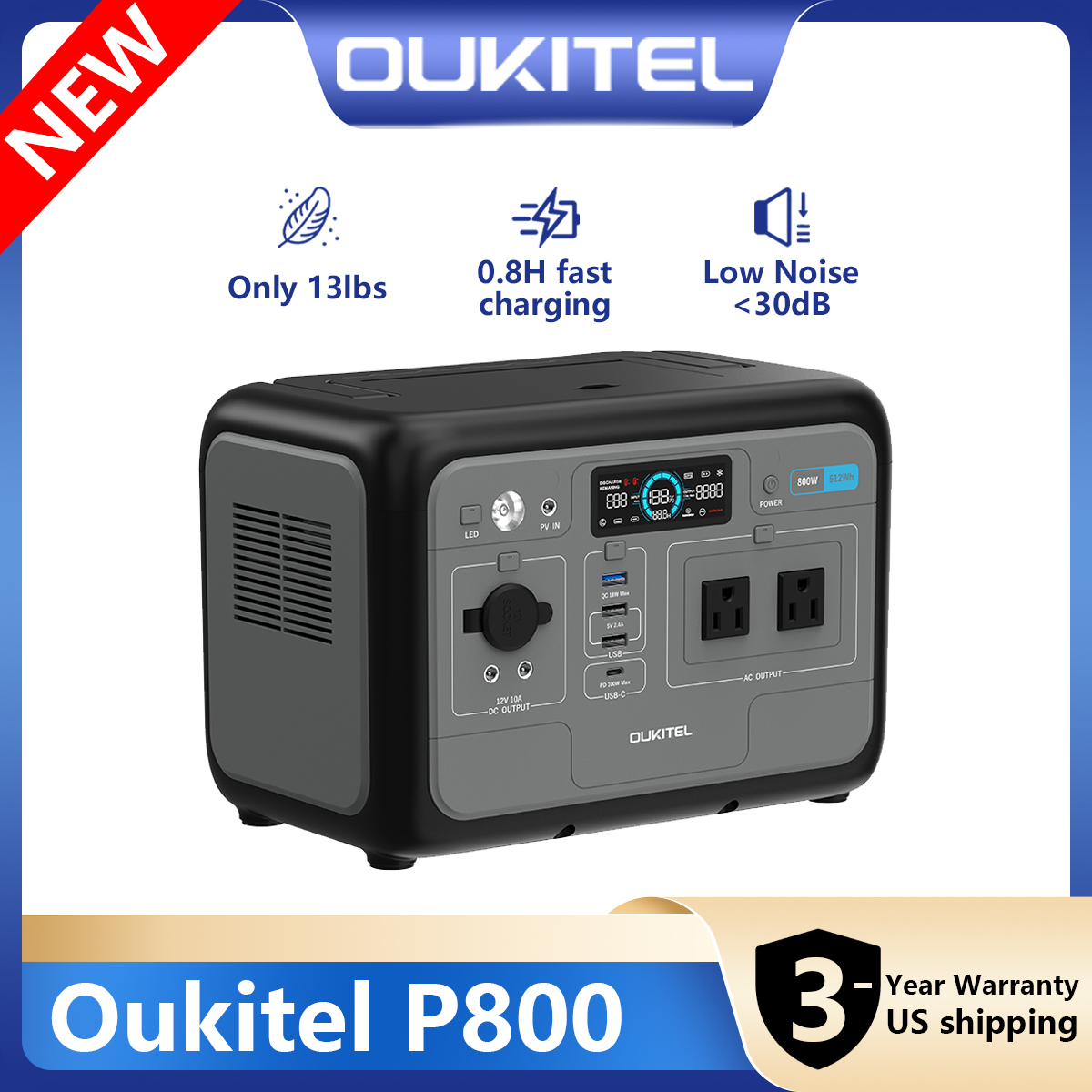 Oukitel P800 Portable Power St – Outdoor Power Outlet Solar Bewertung und Preis