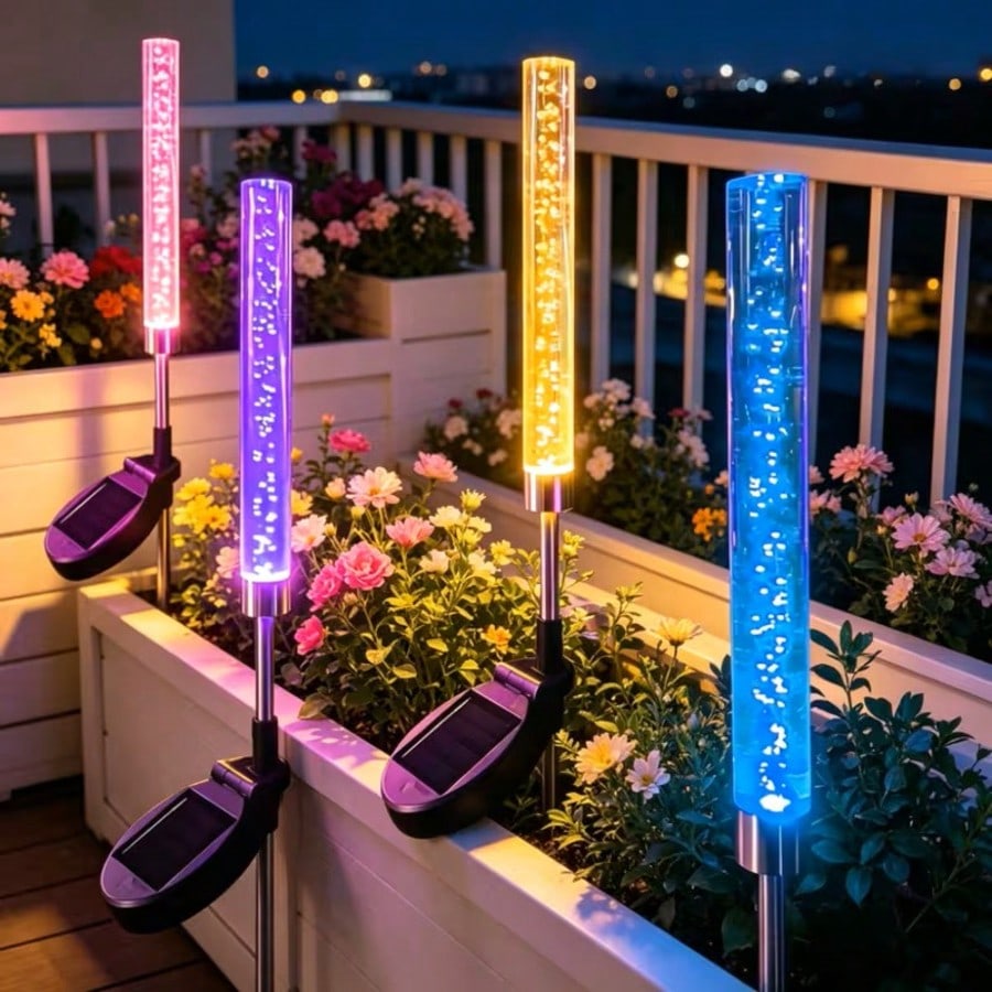 2/4Pcs Color Changing Solar Bu – Outdoor Power Outlet Solar Bewertung und Preis