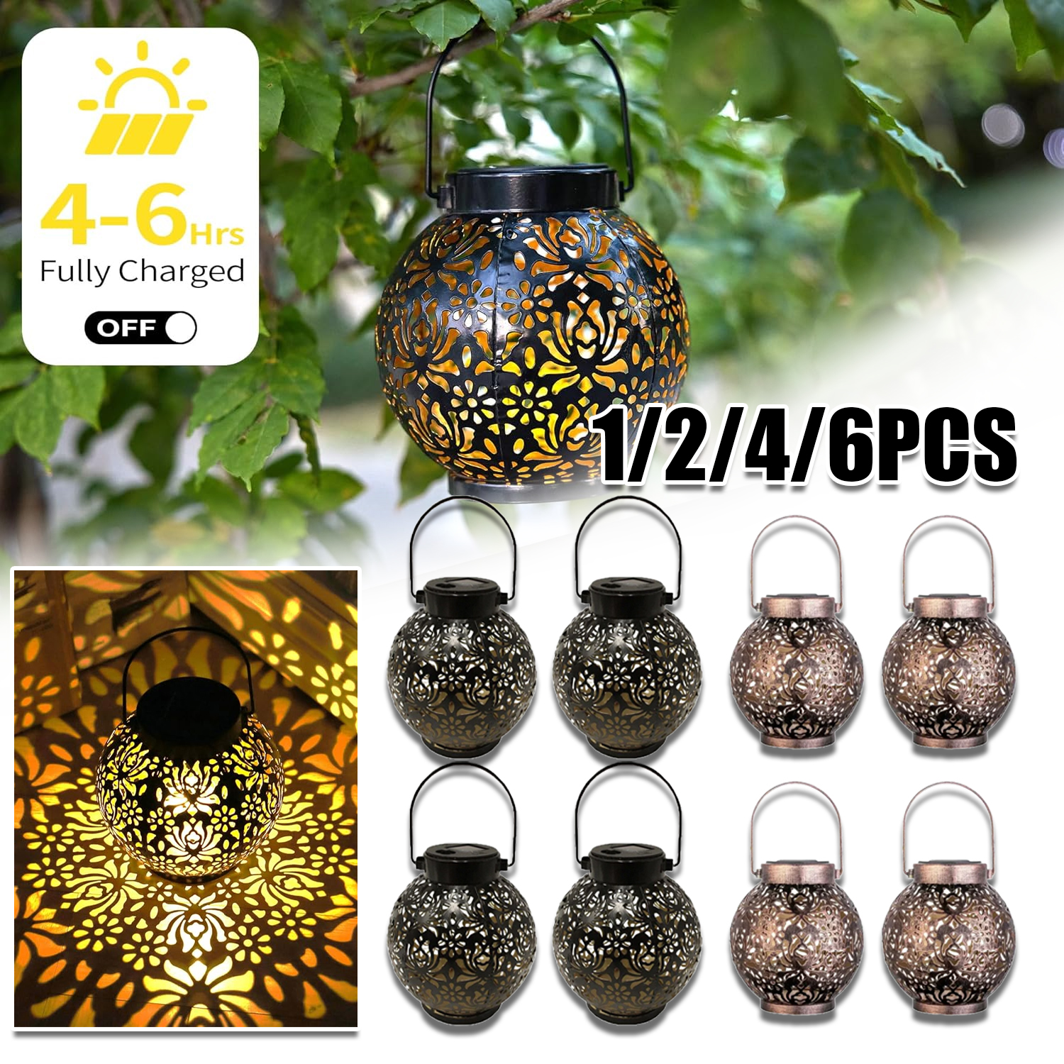 1-6PCS Moroccan Solar Lanterns – Outdoor Power Outlet Solar Bewertung und Preis