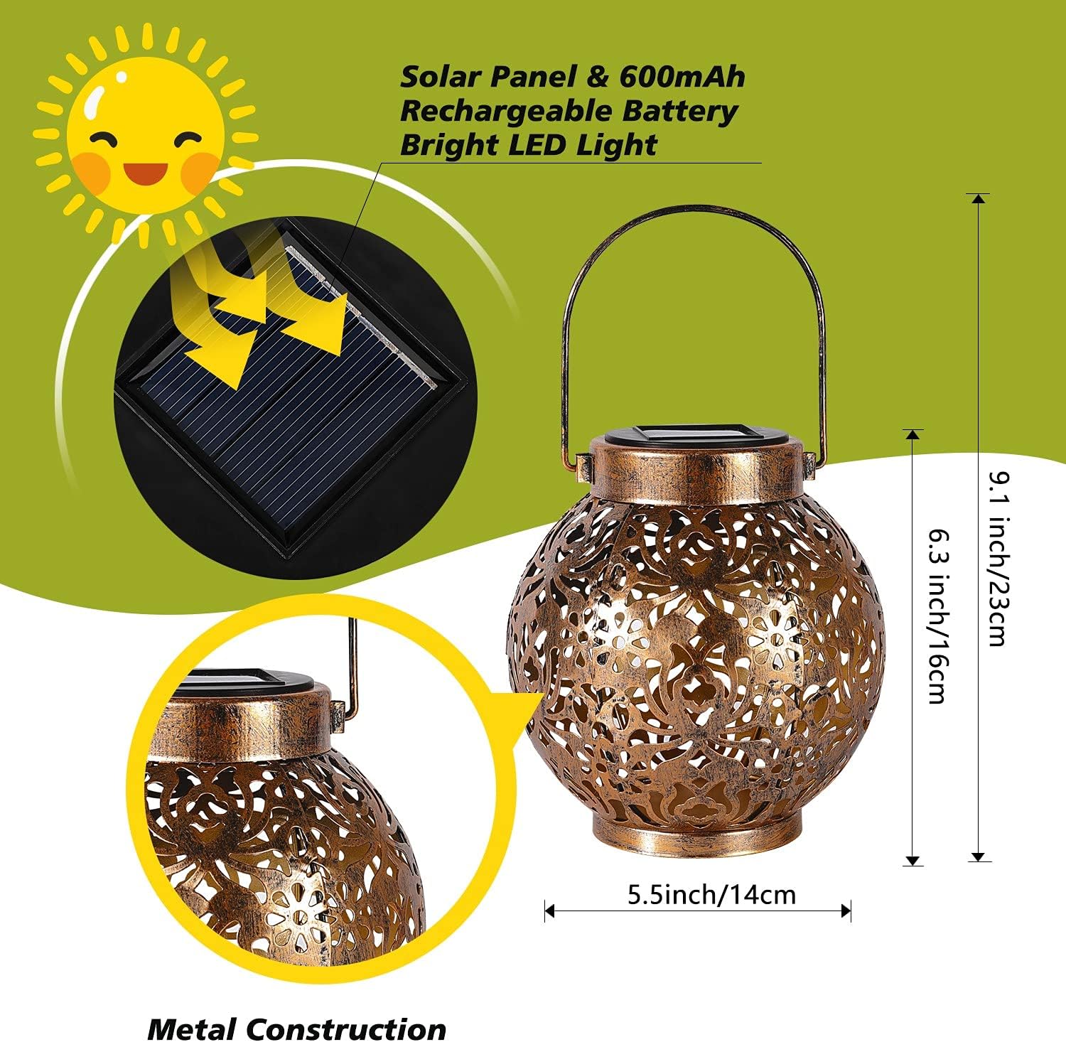 1-6PCS Moroccan Solar Lanterns – Outdoor Power Outlet Solar Bewertung und Preis