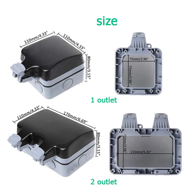 EU KR Outdoor Wall Waterproof  – Outdoor Power Outlet Weatherproof Bewertung und Preis