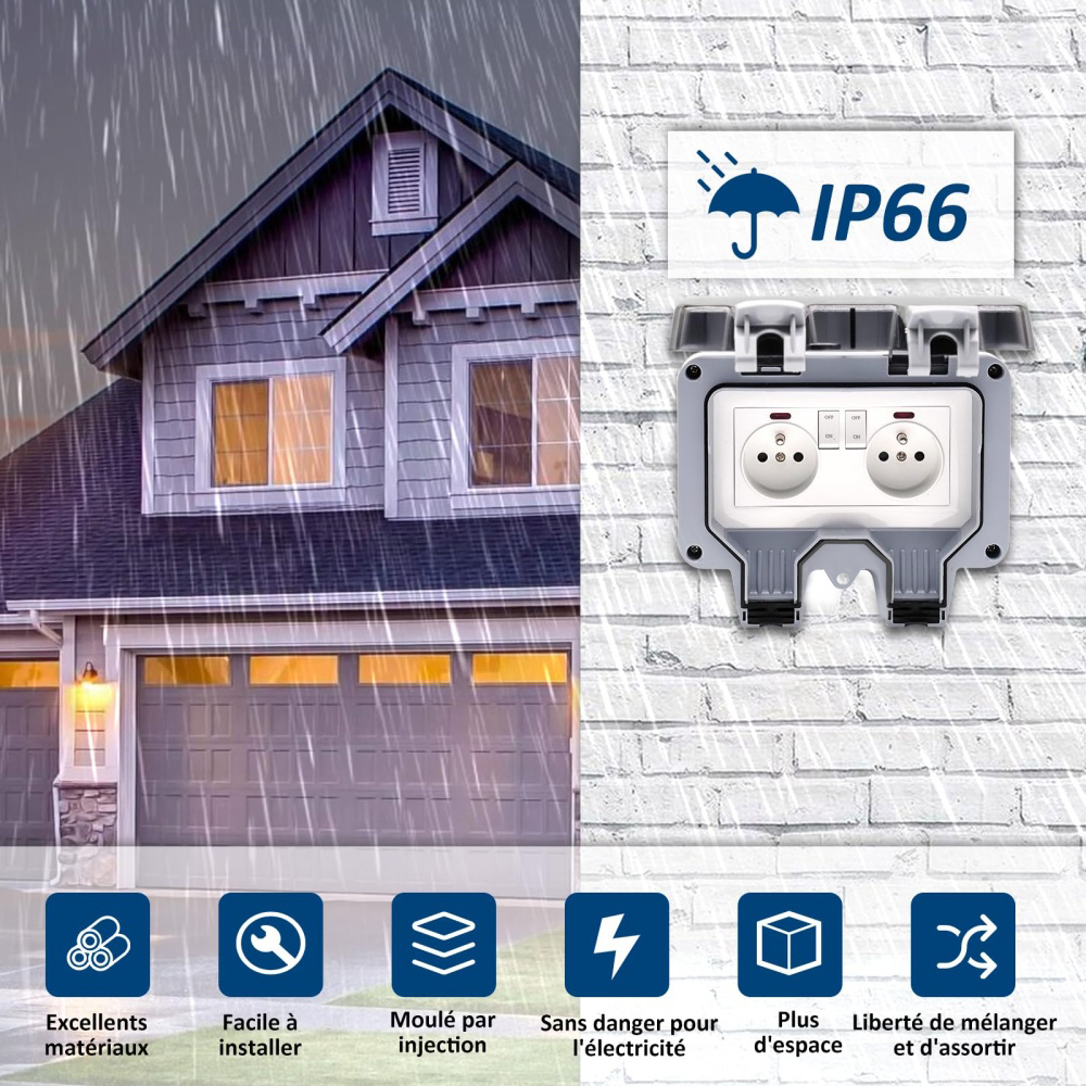 EIOMR France IP66 Weatherproof – Outdoor Power Outlet Weatherproof Bewertung und Preis