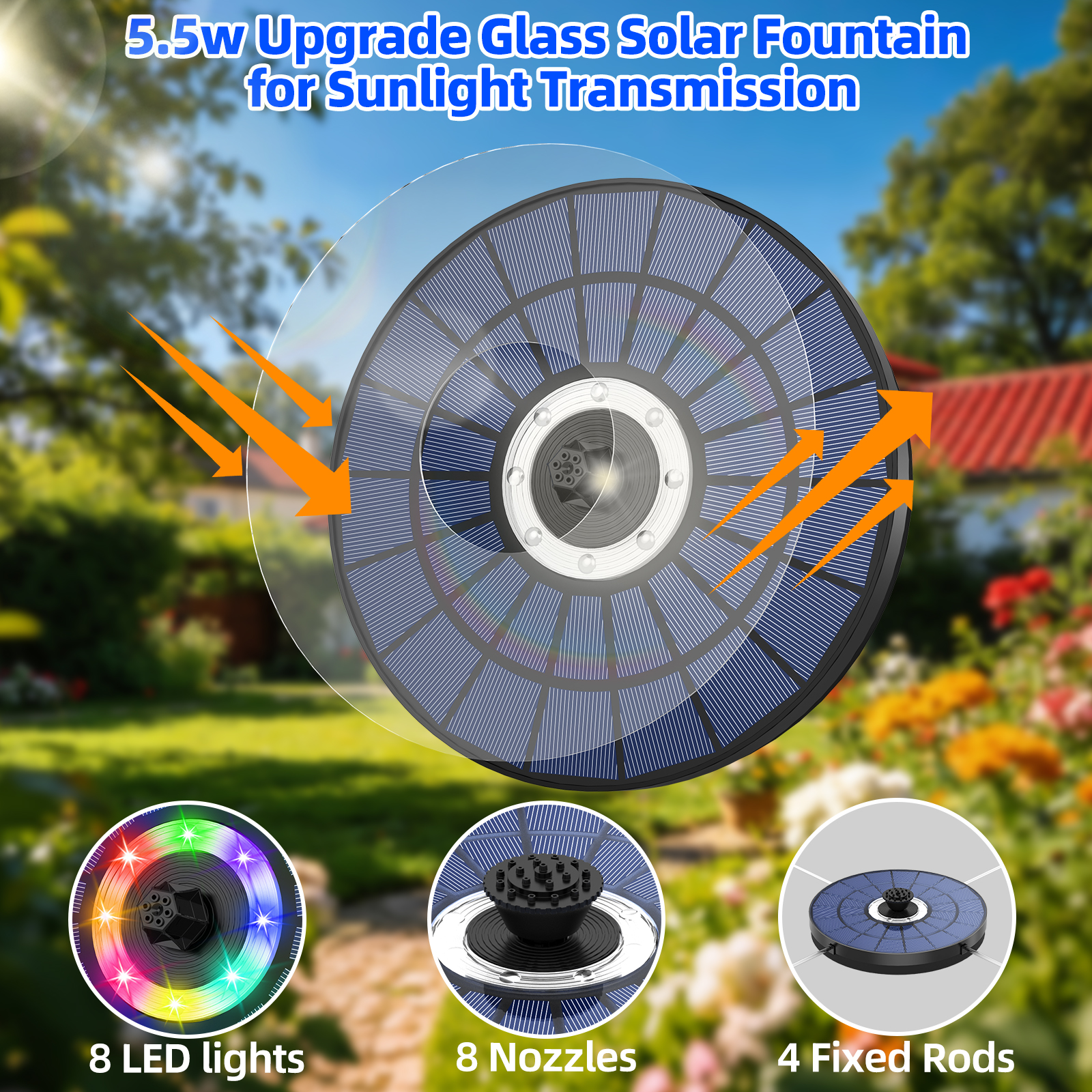 5.5W solar powered fountain wi – Outdoor Power Works Bewertung und Preis