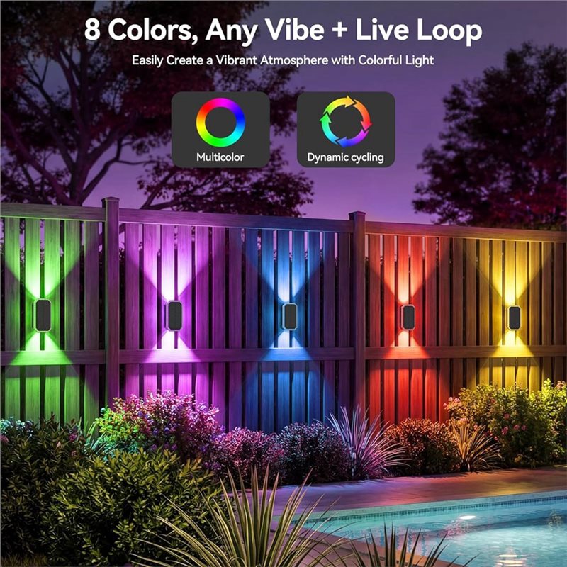 AB66-6PCS RGB Solar Fence Ligh – Outdoor Power Direct Bewertung und Preis